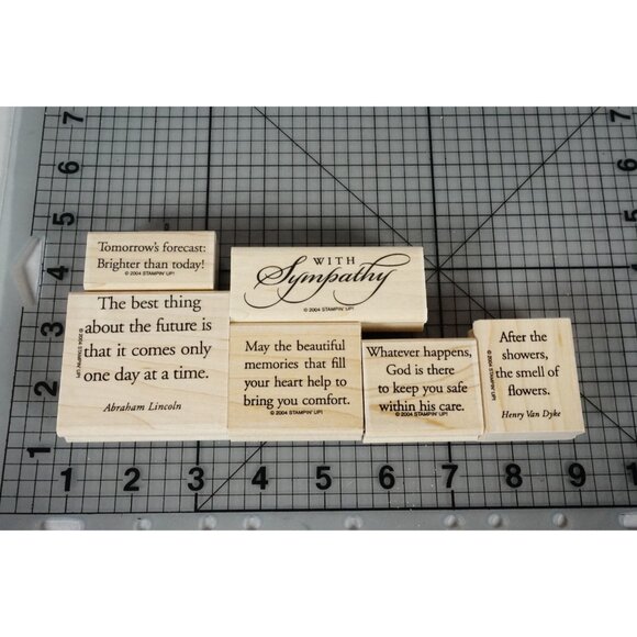 Stampin Up "Brighter Tomorrow" Wooden Rubber Stamp Set 2004 Retired NEW!! - Picture 1 of 7